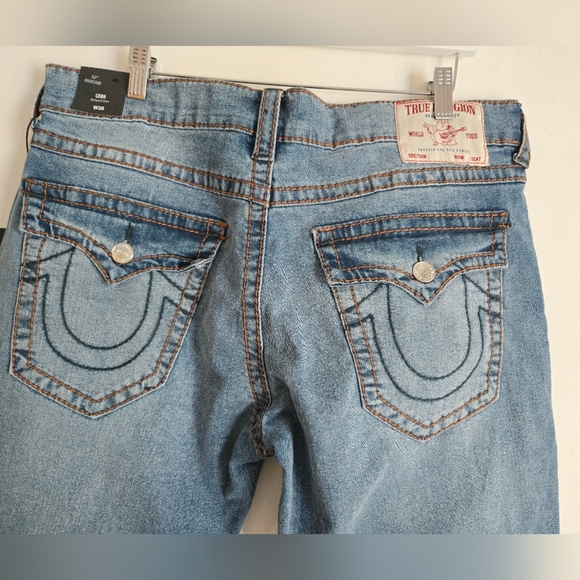 TRUE RELIGION Geno Big T Flap Relaxed Slim Jeans Sz 36 - Picture 7 of 9